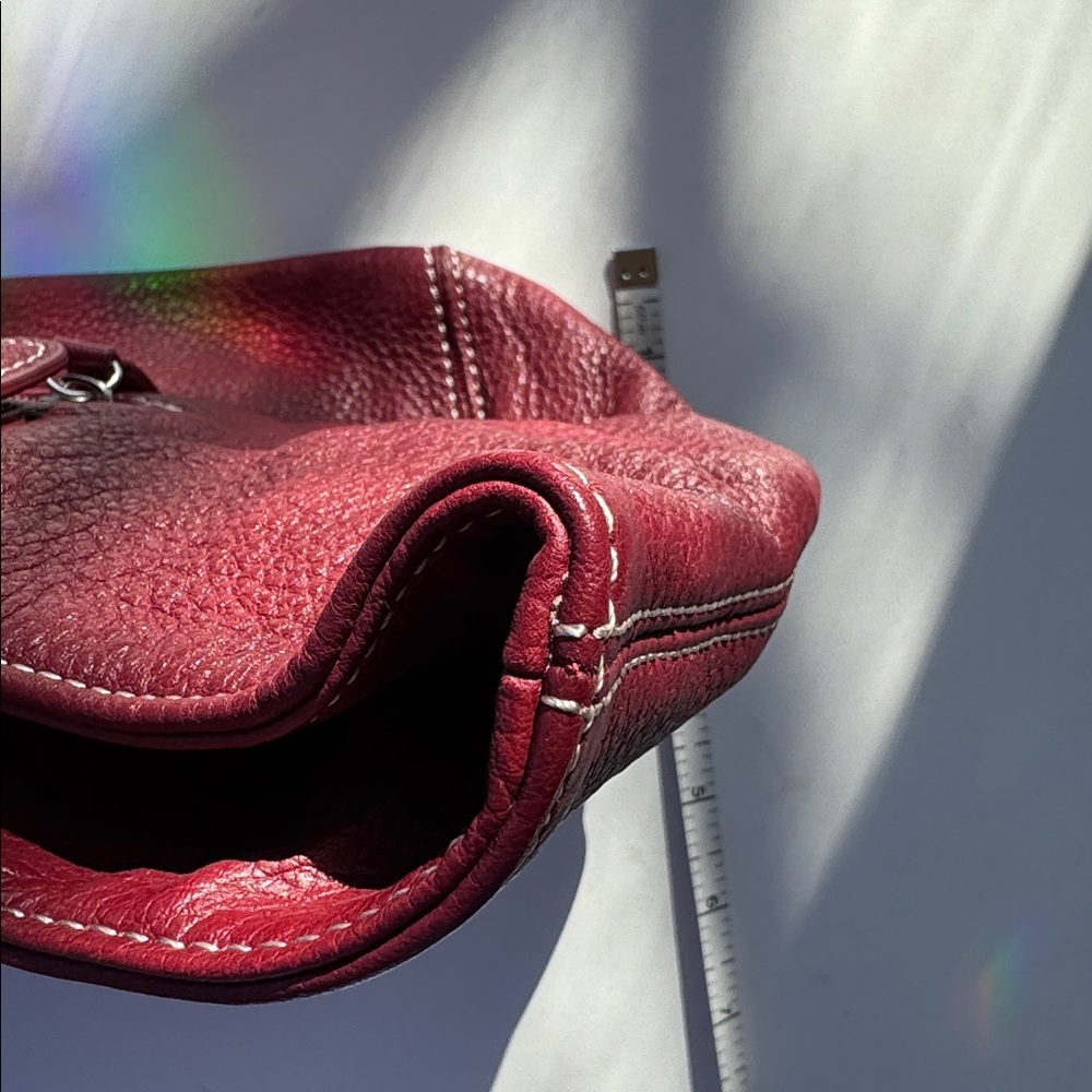 Tignanello Burgundy Leather Shoulder Tote with Silver Hardware - Picture 8 of 8